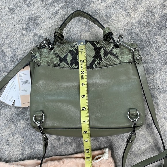 Rebecca Minkoff Green Stella Medium Convertible Backpack In Thyme Leather - Picture 12 of 16